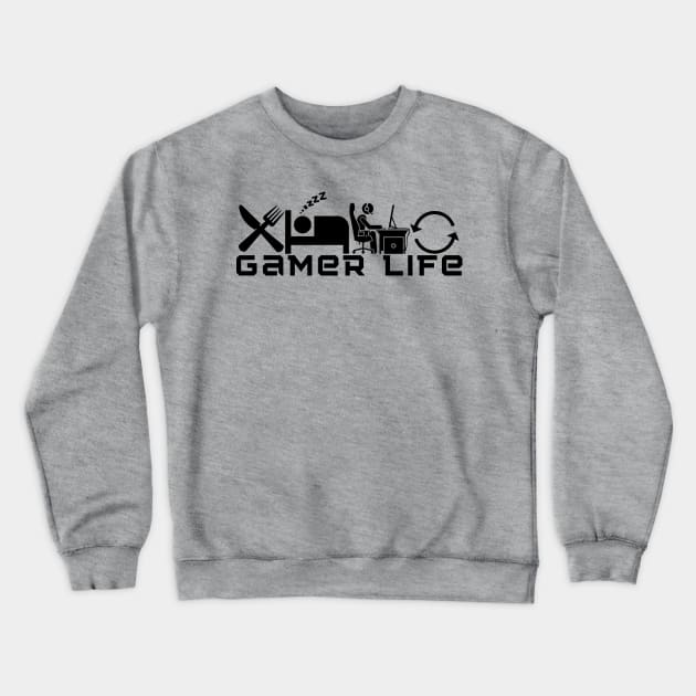daily routine of a gamer - gaming Crewneck Sweatshirt by holy mouse